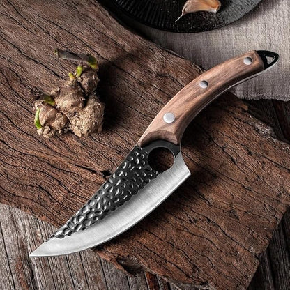 Seido Knives Kyodai Utility Chef Knife - Ideal for Outdoor Camping, Hunting, or BBQ - Includes Leather Knife Sheath