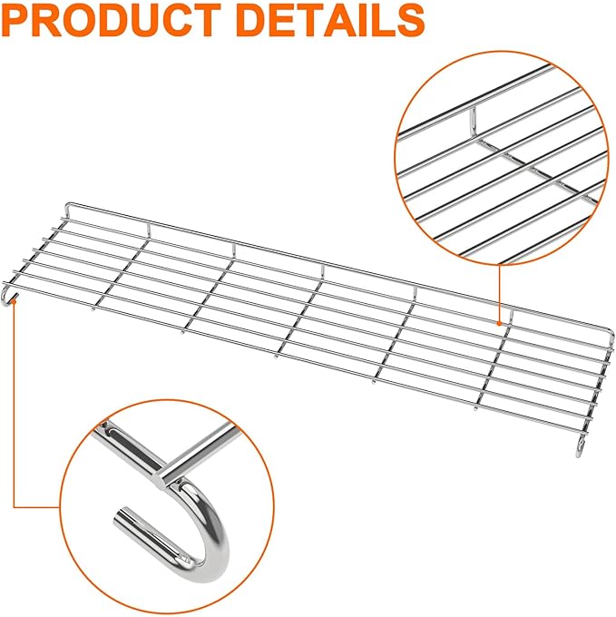 Warming Rack for Weber Genesis II 400 Gas Grills Genesis II E-410/435, Genesis II S-410/435, Genesis II SE-410, Stainless Steel 32.6 Inch Upper Rack Replacement for Weber 66045 Grill Warming Rack