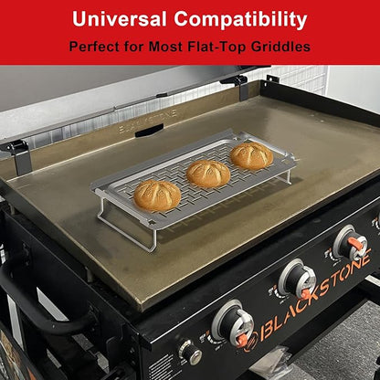 Universal Griddle Warming Rack for Blackstone, Stainless Steel Grill Rack for Weber, Grill Warming Tray for Charbroil, Griddle Racks for Nexgrill and Most Flat Top Grills, Accessories for Weber 6784