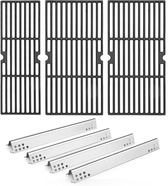 Hisencn Grill Parts for Charbroil Performance 463342119 463347017 4 Burner Grill, 18 x 25 inches Cooking Grates, G470-0004-W1A Heat Plates, for Char Broil 463335517, 463347418