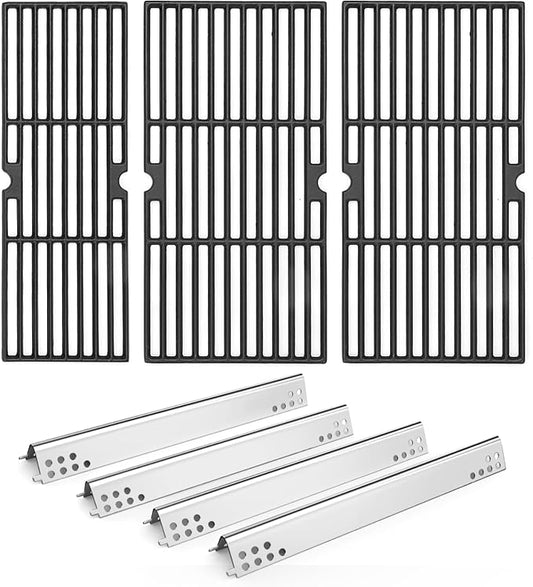 Hisencn Grill Parts for Charbroil Performance 463342119 463347017 4 Burner Grill, 18 x 25 inches Cooking Grates, G470-0004-W1A Heat Plates, for Char Broil 463335517, 463347418