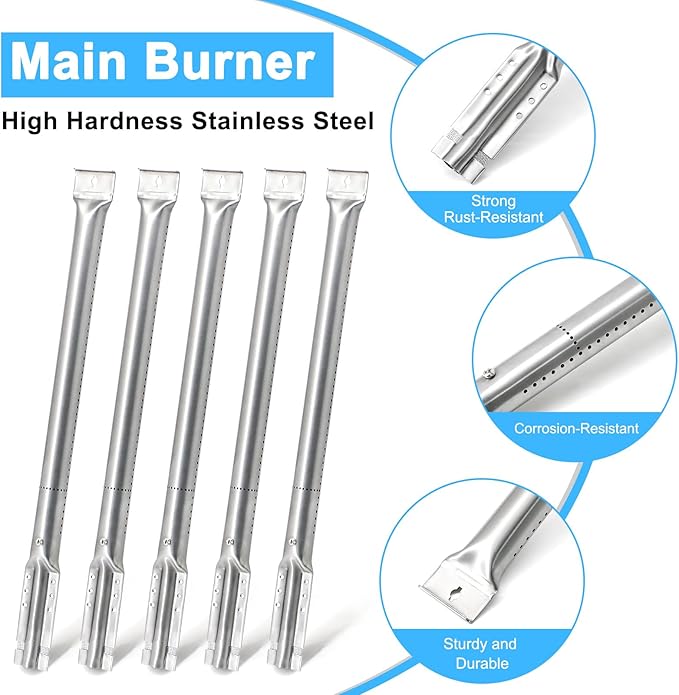 Grill Parts for Jenn-Air 720-0727 720-0709 720-0709B & Kitchenaid 720-0990C 720-0893 720-0826 720-0709C 860-0003, Grill Heat Plates Burners Igniter for Jenn-Air 720-0727 5 Burner Gas BBQ Grill