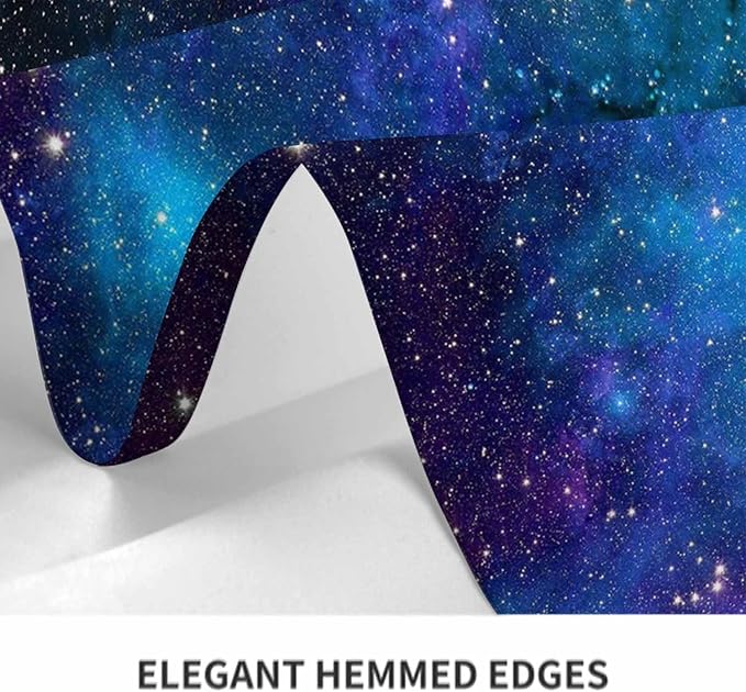 TKS MITLAN Galaxy Purple Decorative Rectangle Tablecloth Universe Planet Stars Shine Milky Polyester Table Cloths Kitchen Table Cover for Dining BBQ Picnic Coffee Table 52 x 70 Inch 4-6 Seats