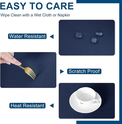 DWCN Blue Square Tablecloth - 54 x 54 Inch - Waterproof Stain and Wrinkle Resistant Washable Table Cloth, Decorative Fabric Table Cover for Kitchen Dining Room Party and Outdoor Use, Navy Blue