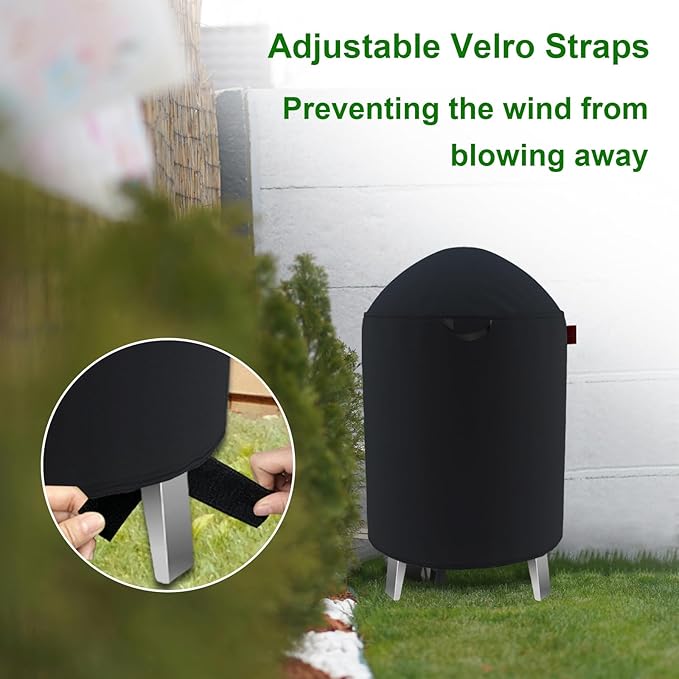 Outdoor Round Vertical Smoker Cover Fits Big Horn Outdoors 16",Outvita 17" & 18.5",VIVOHOME,Char-Griller AKORN Jr Smoker Model E86714, Outsunny susici GRILIFE ect Most 16" Smoker (19" D x 28" H)