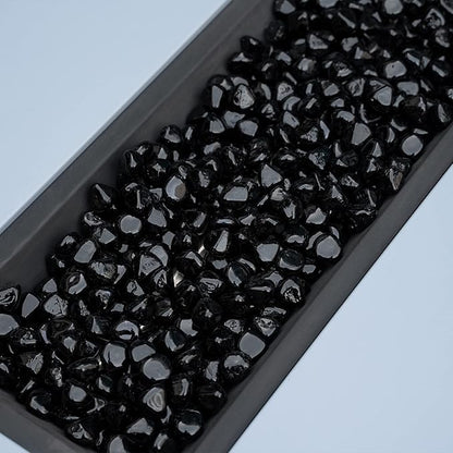Onlyfire 10 lbs Fire Glass Diamonds 1 Inch, Reflective Fire Pit Glass Rocks for Propane & Natural Gas Fireplace, High Luster Multi-Faceted Stones, Onyx Black (Multicolor & Blends Available)