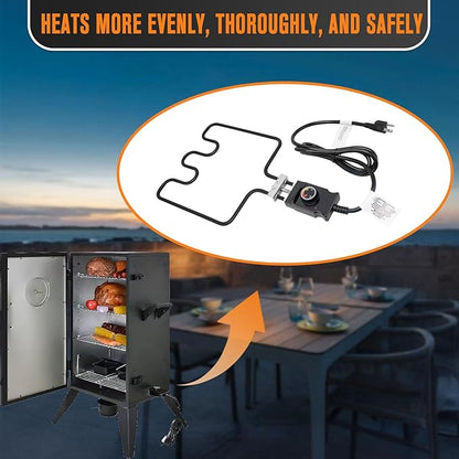 1500 Watt Heating Element Compatible with Masterbuilt Electric Smoker and Grill, Heating Element with Adjustable Thermostat Cord Controller for Masterbuilt Smokers & Turkey Fryers