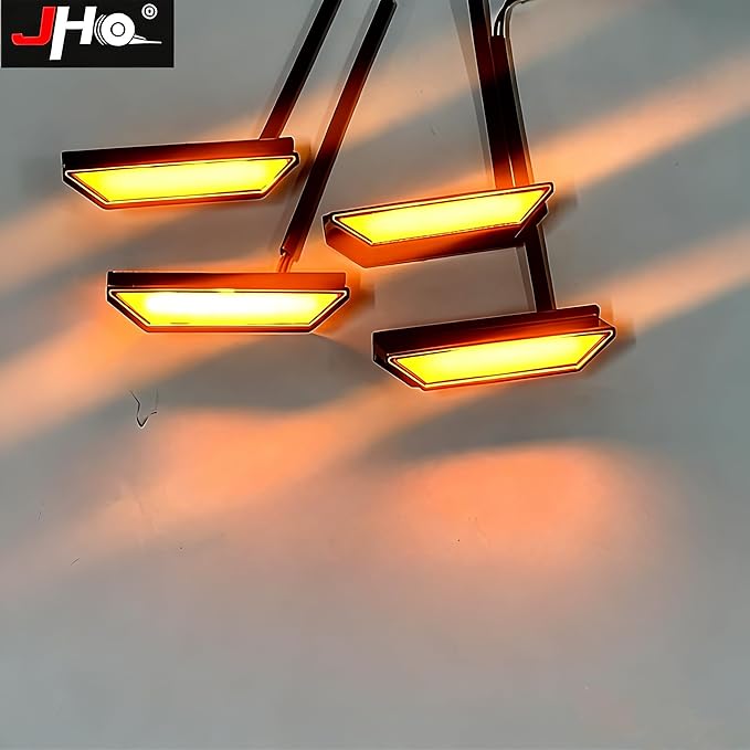 JHO Front Grille LED Lights (Amber, 4-Pack) with Clear Brackets & Wiring Harness, Compatible with Ford Ranger Raptor T9 2023-2026