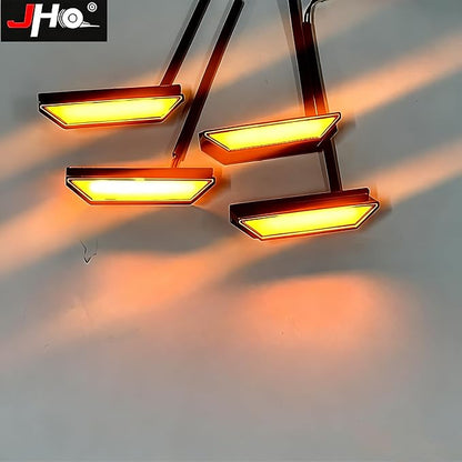JHO Front Grille LED Lights (Amber, 4-Pack) with Clear Brackets & Wiring Harness, Compatible with Ford Ranger Raptor T9 2023-2026