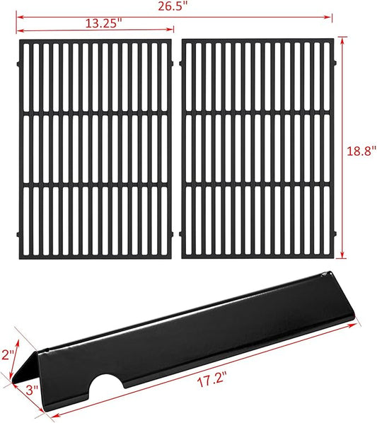 66095 Grill Replacement Grates 66032 Flavorizer Bars Grill Parts for Weber Genesis II E-310 E-315 GS4 Grill Replacement Parts E-335 S-310 Weber Genesis II 300 Series LX 300 Series Cooking Grates Parts