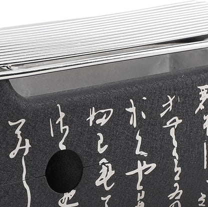 Fockety Japanese BBQ Grill, Charcoal Portable Barbecue Stove, Aluminum Alloy Hibachi Grill Charcoal Stove Yakitori Grill, Rectangle Calligraphy Quick Heating Wire Grill Base for