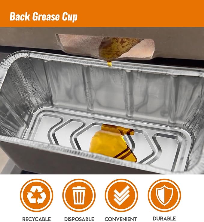 NUPICK 40 Pack Grease Cup Liners for Blackstone 17"/28"/36" Griddle, Drip Pan Liners for Blackstone 5017, Disposable Aluminum Foil Drip Pan Liner