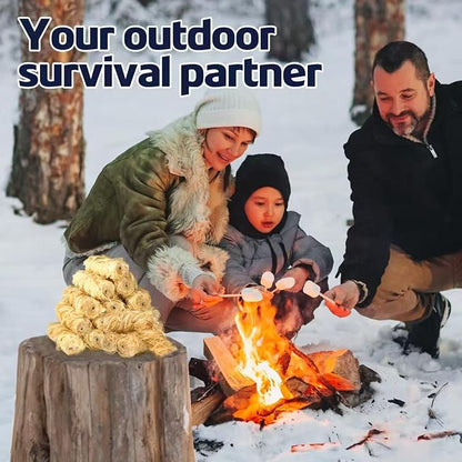 Fire Starter 110Pcs - Extra Long 12min Natural Fire Starters for Grill, Fireplace, Camping & Survival Kit | Waterproof, Odorless, Safe for BBQ/Pizza Oven/Chimney (Indoor & Outdoor) (Pack of 2)