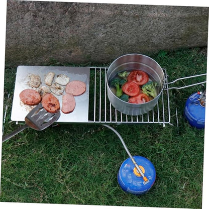 Stainless Steel Outdoor BBQ Grill Rack for Camping Charcoal Grill Tool Folding Design and Easy Setup for Barbecue Parties
