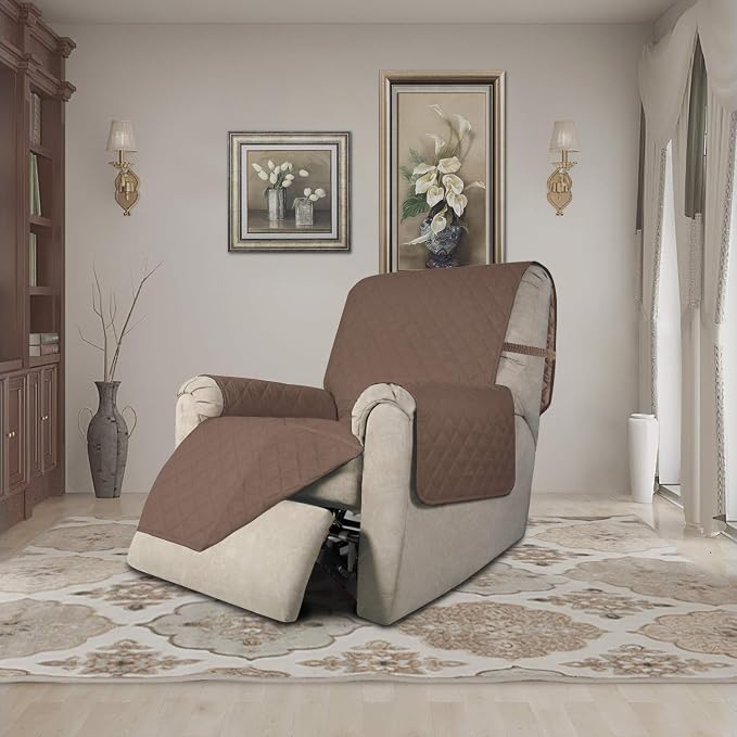 Easy-Going Reversible Couch Cover, Recliner 19 in, Brown/Brown | Machine Washable Slipcover For Dogs, Water Resistant Furniture Mat For Living Room, Non-Slip Sofa Cover, Pet Friendly