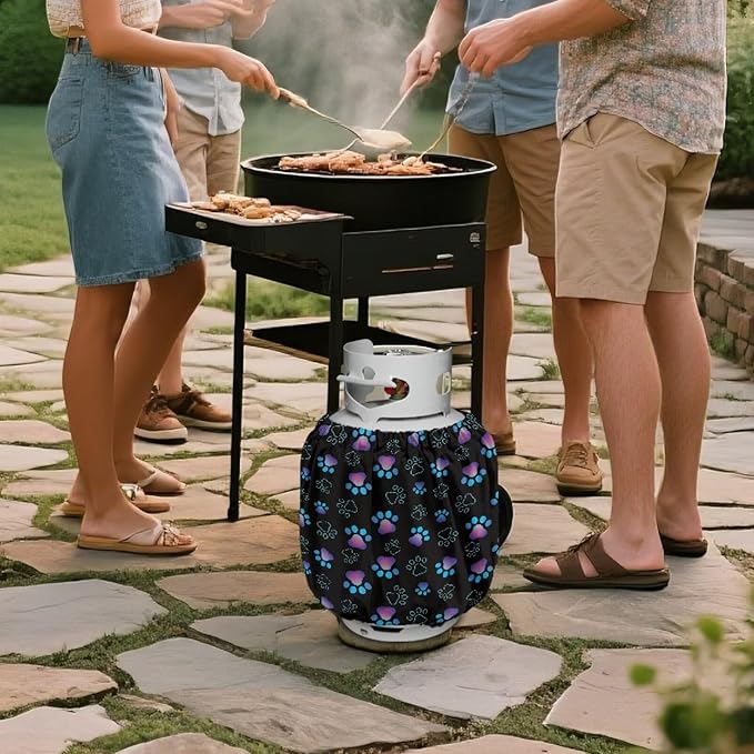 Paw Gas Tank Cylinder Cover for Outdoor Propane Tank Cover 20lb Heavy Duty Outdoor Grill Accessories Fits Standard 20 lb Tank Cylinder Gift for Holiday