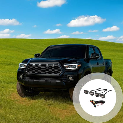 Grill Lights - TRD, Led White Light, Fits 2020+, Includes Four Lights, Fuse, Wire Harness, Size 7.1 X 15.7 X 2.4 in