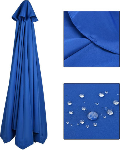 10 FT 6/8 Rib Umbrella Canopy Replacement Outdoor Market Patio Table Umbrella Strong and Thicck Canopy Cover for Backyard Garden Courtyard Swimming Pool Lawn (Canopy ONLY)
