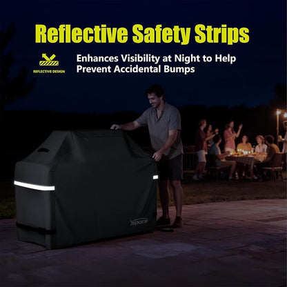 YSPACE Grill Cover for Outdoor Grill, Heavy Duty Waterproof BBQ Cover | Fits Nexgrill, Weber, Char-Broil, Genesis, Brinkmann, 2-3 Burner Grills, Adjustable Straps, Weather Resistant, Black