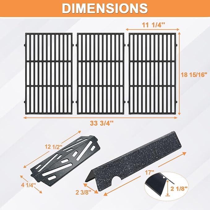 Genesis 2 GS4 Grill Parts for Weber Genesis II/II LX 400 SER 4-Burner Grill Accessories Genesis 400 (2022 Y) Replacement Parts for Weber Flavorizer Bars 66033, Grates 66097 &Heat Deflector 66041 66686