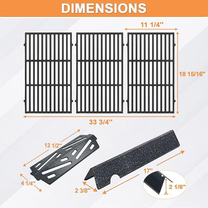 Genesis 2 GS4 Grill Parts for Weber Genesis II/II LX 400 SER 4-Burner Grill Accessories Genesis 400 (2022 Y) Replacement Parts for Weber Flavorizer Bars 66033, Grates 66097 &Heat Deflector 66041 66686