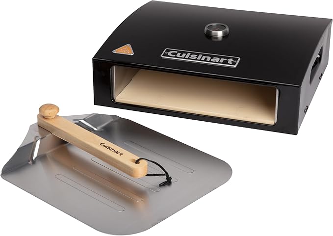 Cuisinart Grill Top Pizza Oven Kit, Portable Make Your Own Pie Set With Pizza Peel and Cordierite Stone, Baking Oven for Backyard Homemade Pizzas, Perfect Pie Accessory