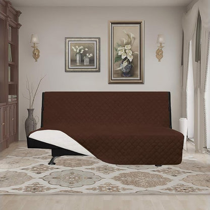 Easy-Going Reversible Couch Cover, Large Futon Sofa, Coffee/Ivory | Machine Washable Slipcover For Dogs, Water Resistant Furniture Mat For Living Room, Non-Slip Sofa Cover, Pet Friendly