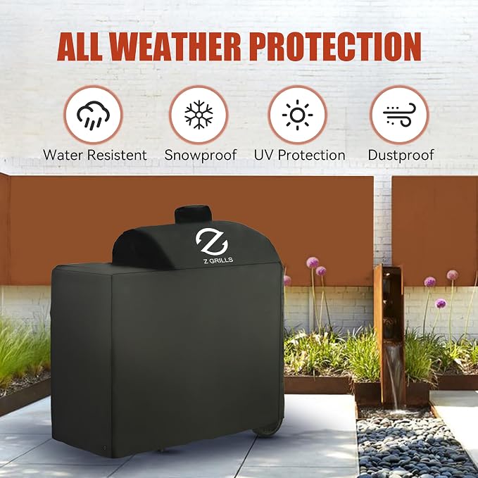 Z GRILLS Pellet Grill Cover 40 Inch | Official Genuine | Upgraded 600D Polyester Fabric, Heavy Duty, Waterproof, Weather Resistant Full Length Grill Cover for 550A and 550A2E Pellet Smoker