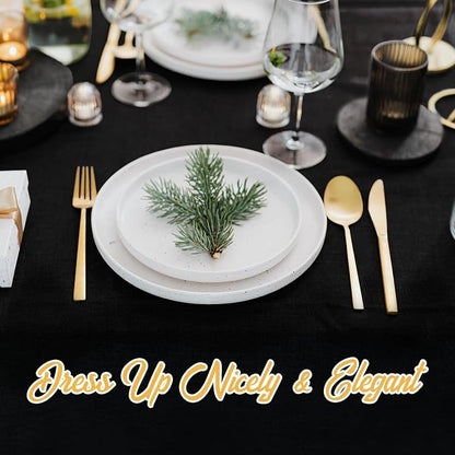 BRILLMAX 8 Pack Black Tablecloths 60x102 Inch for 6ft Rectangle Tables | 150 GSM Polyester Fabric, 15" Standard Drop, Water, Stain & Wrinkle Resistant Cloth Cover for Wedding Reception Banquet Party
