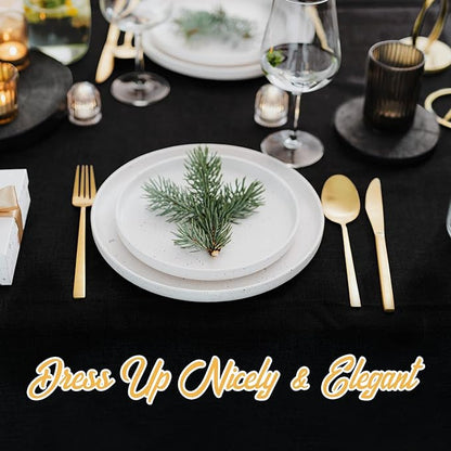 BRILLMAX 6 Pack Black Tablecloths 90x156 Inch for 8ft Rectangle Tables | 150 GSM Polyester Fabric, Floor Length Drop, Water, Stain & Wrinkle Resistant Cloth Cover for Wedding Reception Banquet Party