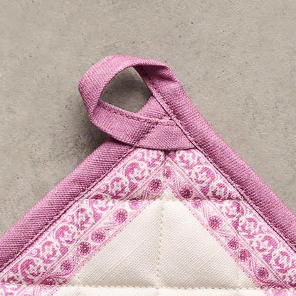 Maison d' Hermine Pot Holders 100% Cotton Heat Resistant Potholders 8" x 8" Hot Pads with Loop BBQ Cooking Baking Hotel Farmhouse Kitchen Handling Hot Pans Spring Summer (Pack of 1, Chardon)