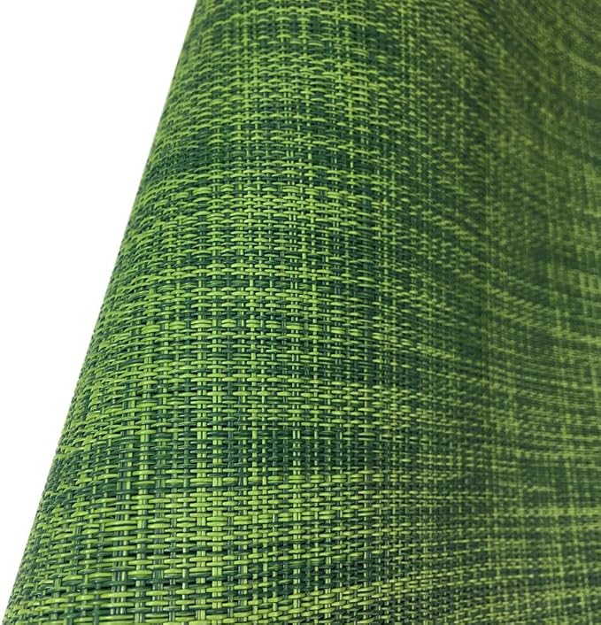 Wedge Placemats,Set of 4 Vinyl Placemats for Round Tables Woven Non-Slip Heat-Resistant Easy to Clean Wipeable Washable Dinner Table Mats（Seaweed Green）