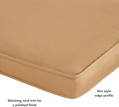 Sunbrella 17 in. Square Outdoor Corded Chair Pad, Canvas Wheat
