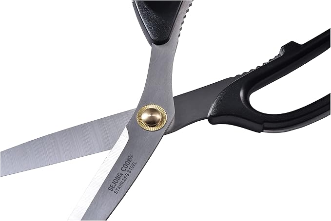 Korea Quality Kitchen Shears Scissors Large for Korean BBQ Cutting Meat, Kalbi, Korean Grill Food, Durable 3.0T Stainless Steel, ABS Handle, Korean Kitchen (SJ130)