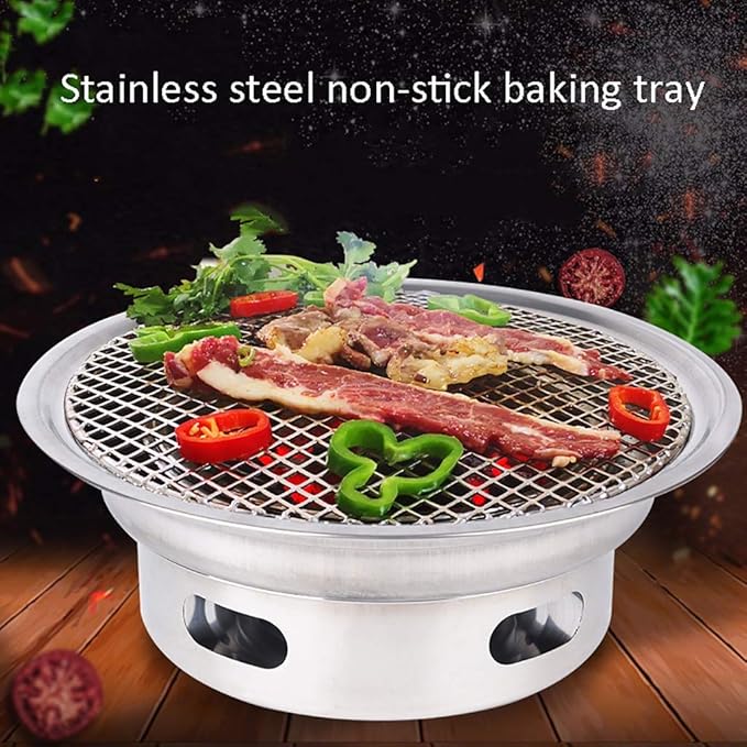 BBQ Barbeque Grills for,Charcoal Grill,BBQ,Indoor and Outdoor Korean Barbecue Grill,Suitable for 5-10 People,34cm (Color : B)