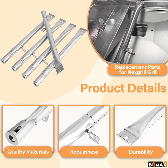 Grill Replacement Parts for Nexgrill 5 Burner 720-0888S, Grill Grate, Grill Burner and Heat Plates for Nexgrill Replacement Parts 5 Burner 720-0888S, Parts for Nexgrill 720-0888S Replacement Parts