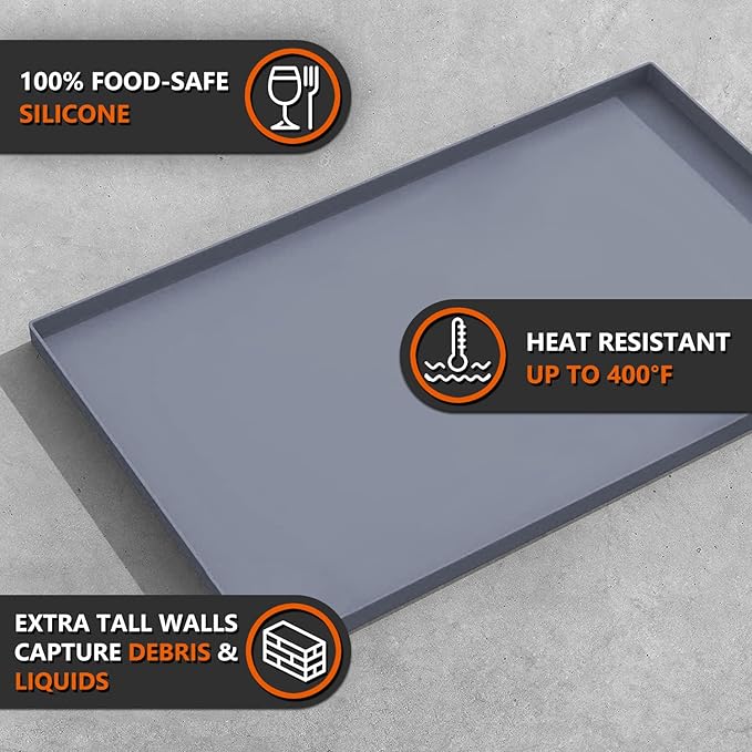 36" Silicone Griddle Mat for Blackstone 36 Inch Grill, Heavy Duty Food Grade Silicone Griddle Cover, Protect Your Grill from Dirt & Rust All Year Round (Gray)