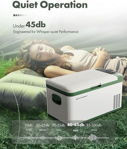 A-Premium 12 Volt Refrigerator 21QT/20.1L Portable Car Fridge Cooler, -4°F~68°F Portable Freezer Fast Cooling with 12/24V DC & 110/240V AC for Home Party Camping RV Roadtrips Truck Outdoor Use