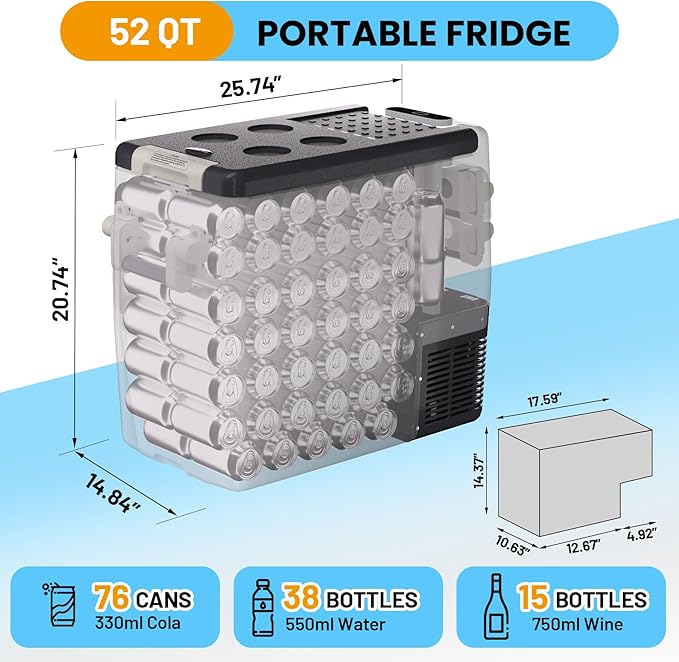 GAOMON sYfYkvcj2MYuJMato5g4DAf0c 7GI5FSAXVY3 Electric Cooler, Grey