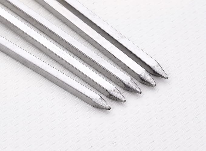 8 inch Barbecue Skewers Square Metal BBQ Sticks,HONSHEN 12Pack Stainless Steel Skewer,Kebob,kabob Sets for Grill Outings Cooking (BBQ Skewers Square 8inch-12p)