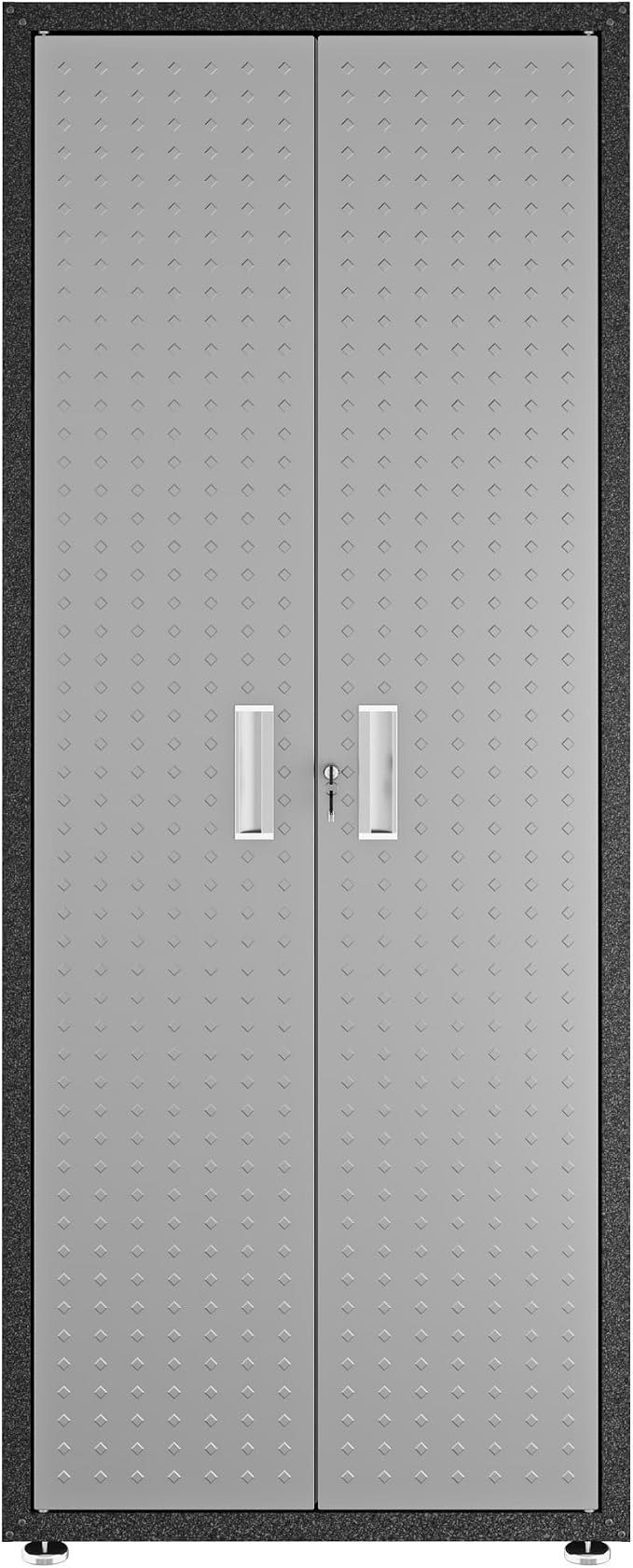 Manhattan Comfort Fortress Standing Cabinet Storage, Black/Gray