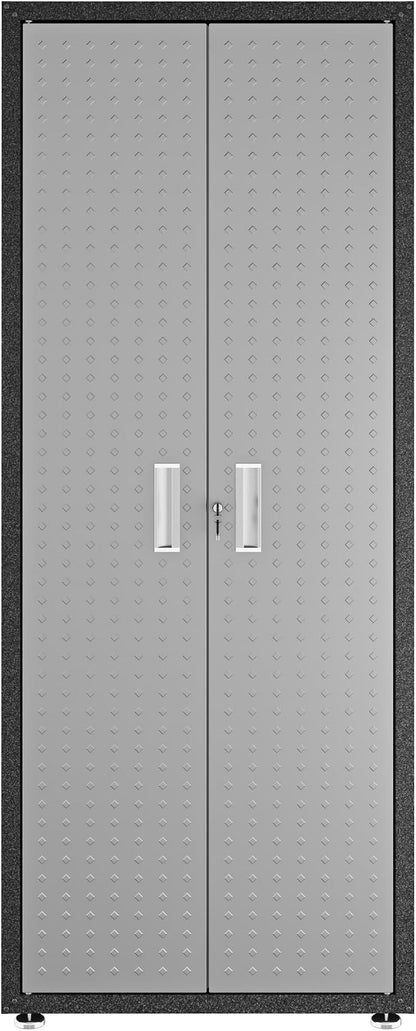 Manhattan Comfort Fortress Standing Cabinet Storage, Black/Gray