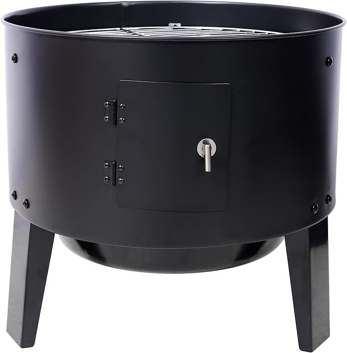 Gecheer 16 Inch Vertical Charcoal Smoker Grill - 3-in-1 Outdoor BBQ, Portable for Camping with Adjustable Vents & Thermometer