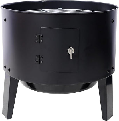 Gecheer 16 Inch Vertical Charcoal Smoker Grill - 3-in-1 Outdoor BBQ, Portable for Camping with Adjustable Vents & Thermometer