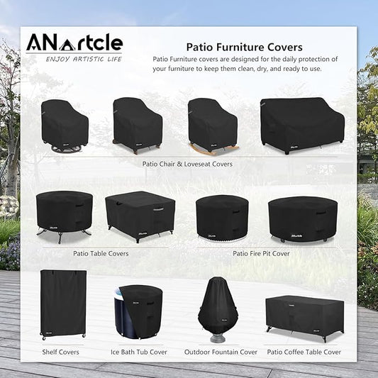 ANartcle Rocking Chair Covers for GCI Outdoor 37072 Chair,Freestyle Rocker Cover,Waterproof Heavy Duty Outdoor Camping Chair Covers, (26 W x 27 D x 34 H inches) Black.
