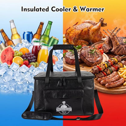 BBQ Blanket for Resting Meat, Reusable Insulated Brisket Resting Bag for BBQ, Meat Resting Bag for Brisket, Pork Shoulder and Turkey, Smoker Accessories, 16 x 10 x 10 Inch, Black