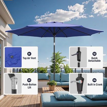 Outdoor Patio Umbrella, 8 Ribs Market Table Umbrella