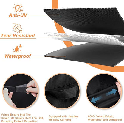 Grill Cover for Nexgrill Oakford 1400 Vertical Pellet Smoker Grill, Heavy Duty Waterproof UV Resistant Nexgrill Oakford 1400 Grill 700-0013 Cover