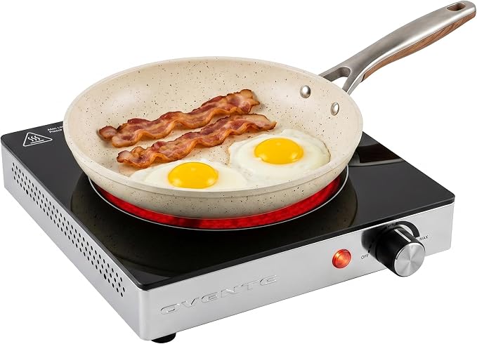 OVENTE Infrared Ceramic Single Burner, 1200W Hot Plate, Black BGI301GB (Pack of 5)