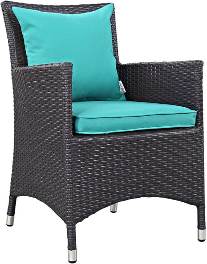 Modway Convene Collection 11-Piece Outdoor Patio Dining Set in Espresso Turquoise